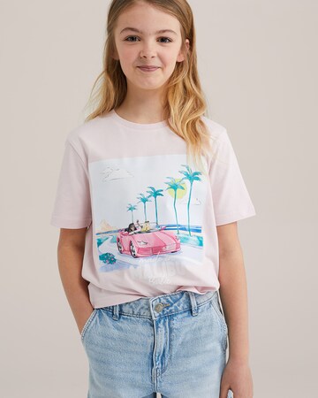 WE Fashion Тениска в розово: отпред