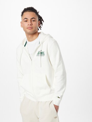 LACOSTE Sweatjakke i hvid: forside