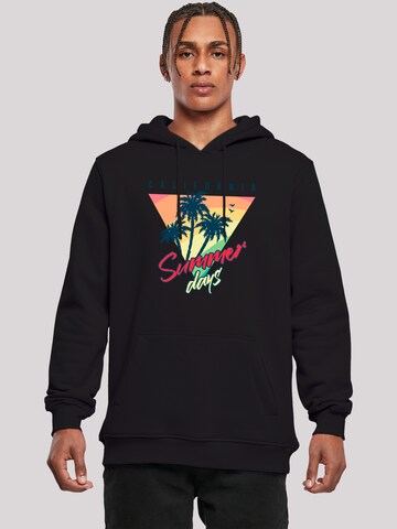 Sweat-shirt 'California Palmen Retro' F4NT4STIC en noir : devant
