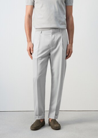 MANGO MAN Regular Pleated Pants 'Tadeo' in Grey: front