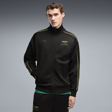 PUMA Sportjas 'PUMA x ASTON MARTIN ARAMCO F1® TEAM T7' in Zwart: voorkant