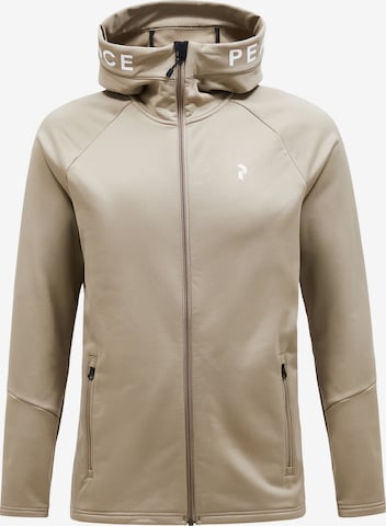 Veste en polaire fonctionnelle PEAK PERFORMANCE en marron : devant