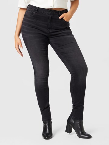 Skinny Jeans 'Augusta' di ONLY Carmakoma in nero: frontale
