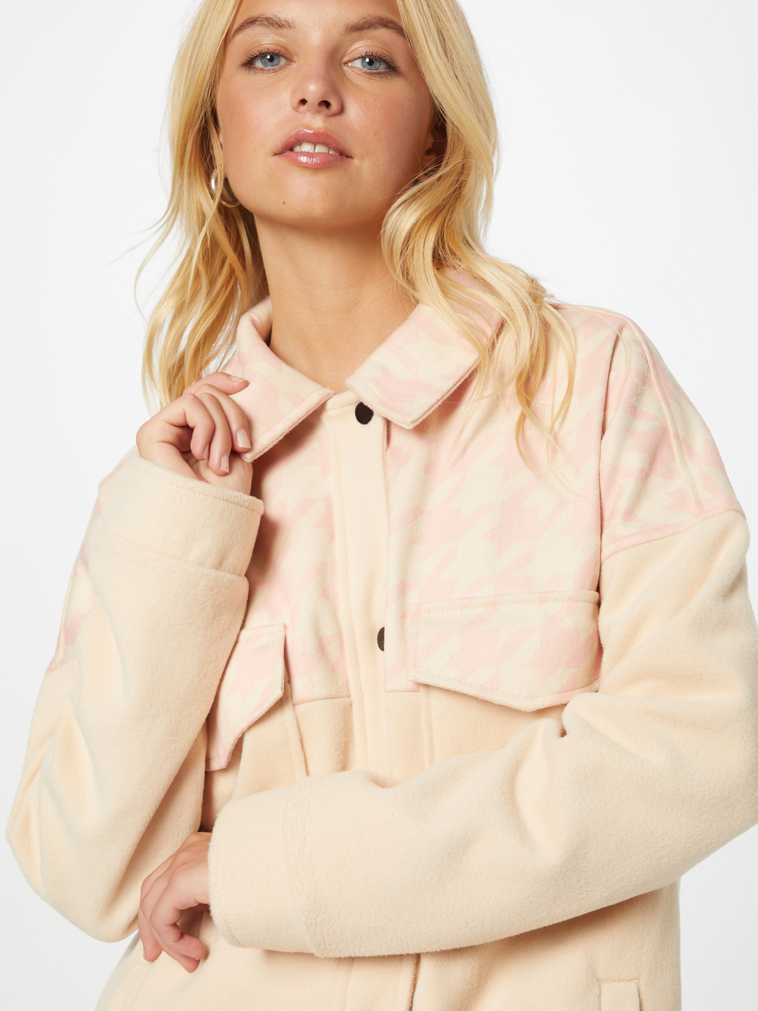 Missguided Jacke HOUNDSTOOTH in Sand 