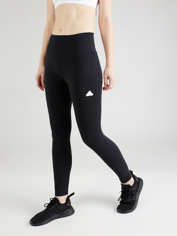 ADIDAS SPORTSWEAR Skinny Workout Pants 'BLUV' in Black: front