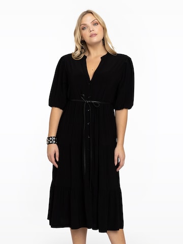 Robe-chemise 'Dolce' Yoek en noir : devant