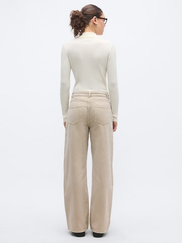 MSCH COPENHAGEN Szeroka nogawka Jeansy 'Lio' w kolorze beżowy