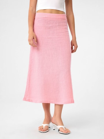 DIMI Skirt 'Damen-Leinen-Midirock' in Pink