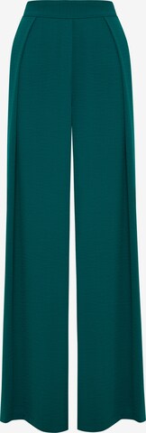 Tussah Wide leg Trousers in Green: front