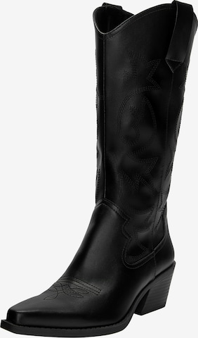 Pull&BearKaubojske čizme - crna boja: prednji dio