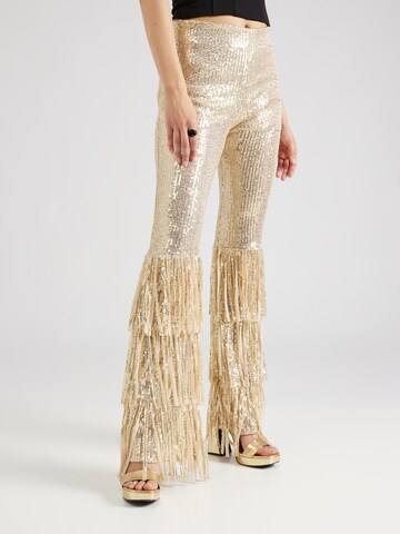 Nasty Gal Flared Pants in Gold: front