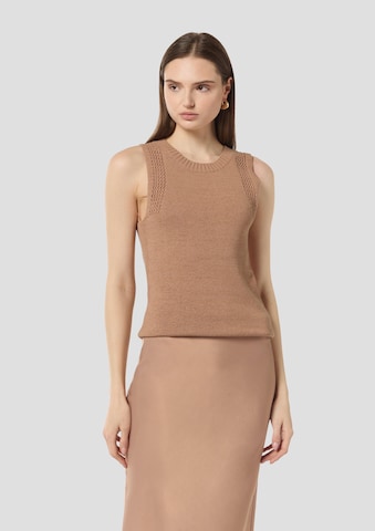 COMMA Gebreide top in Bruin: voorkant
