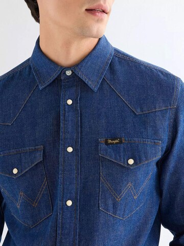 WRANGLER Regular fit Overhemd in Blauw