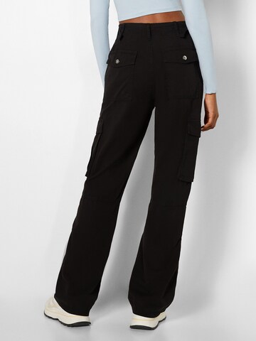 Bershka Wide leg Cargo trousers in Black