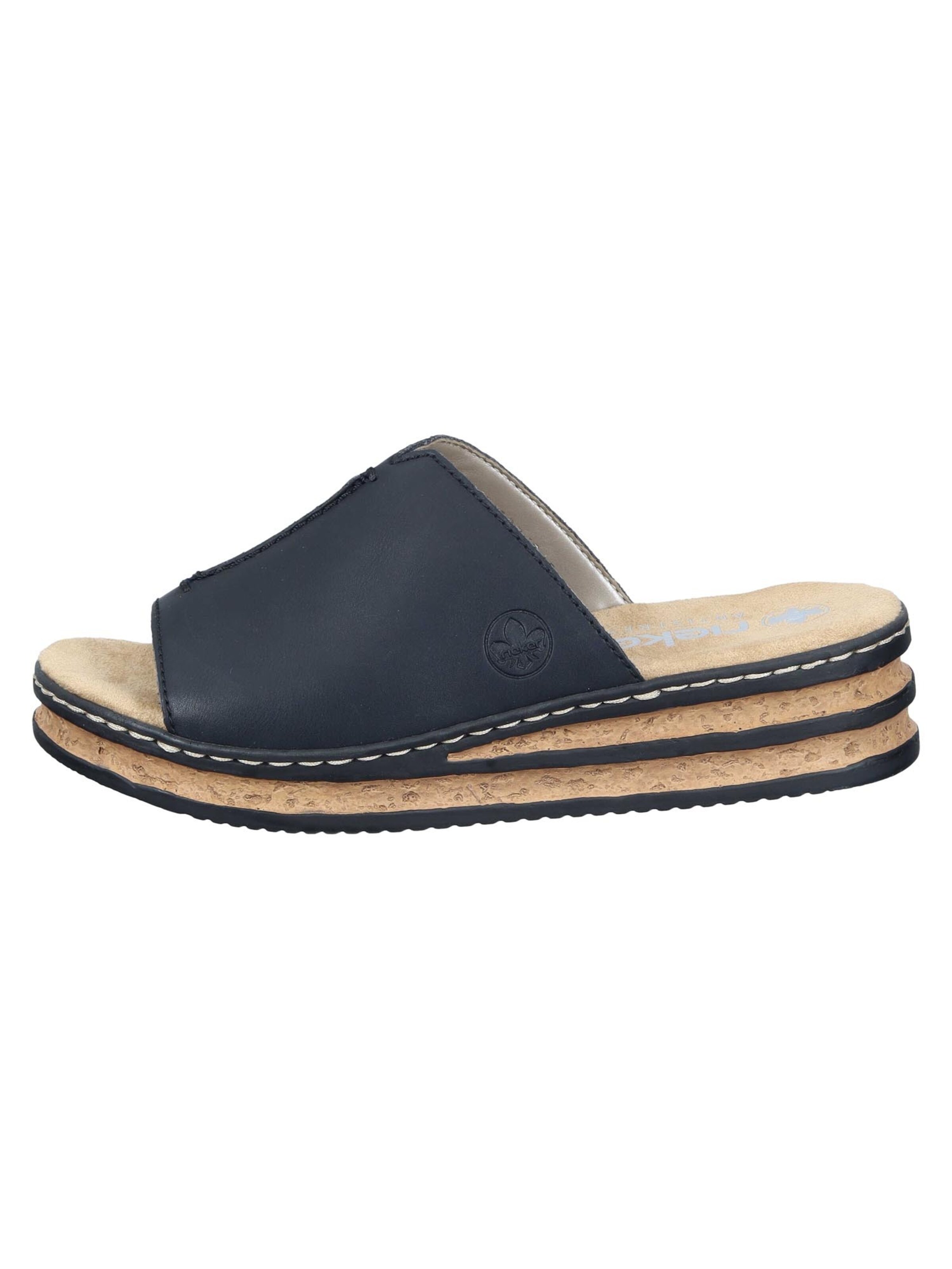 Rieker Mules 'Basic' in Black: front