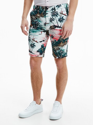 TOMMY HILFIGER Slimfit Broek 'Hawaiian' in Groen: voorkant