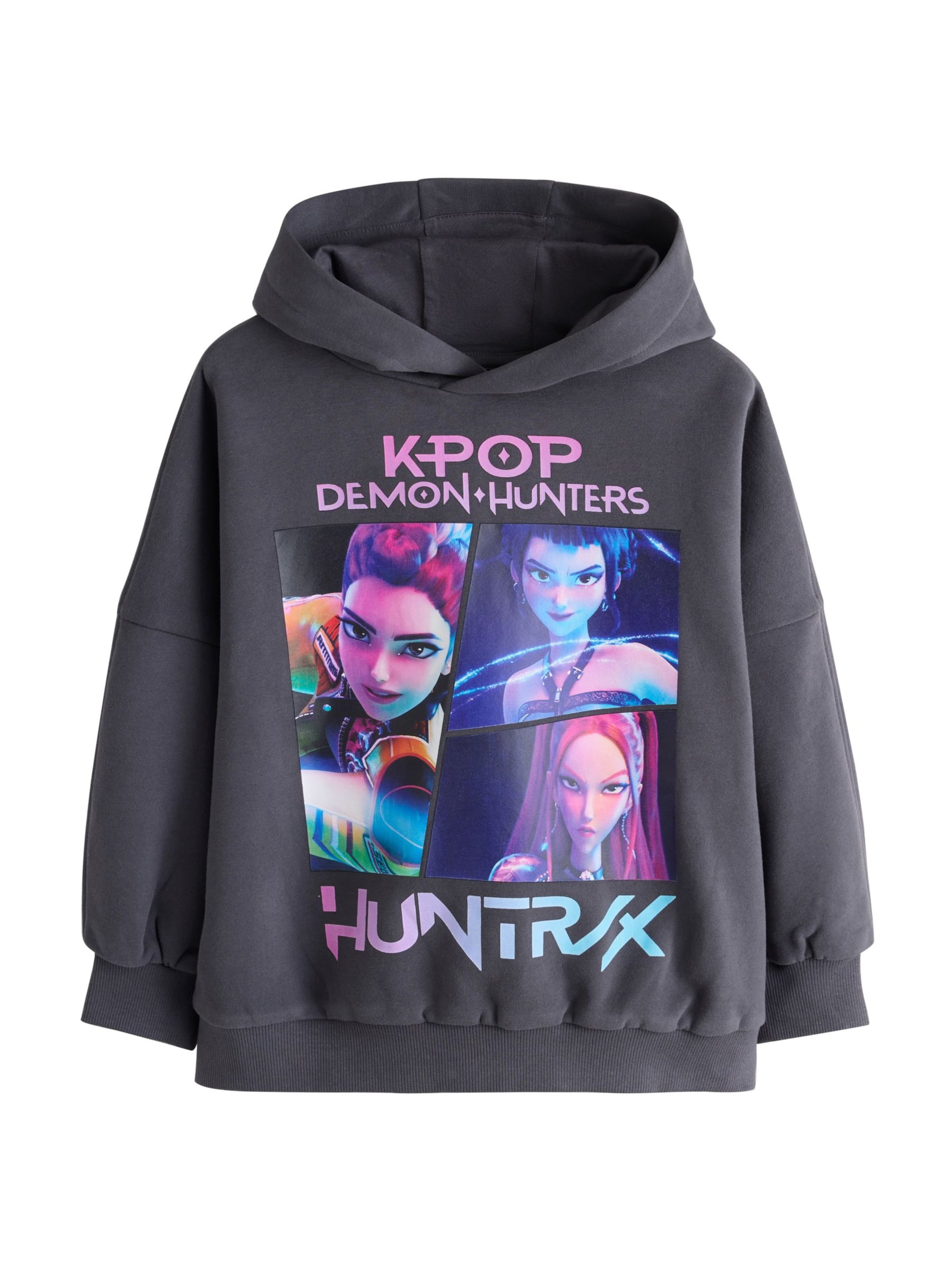Next Sweatshirt 'K-Pop Demon Hunters' in Grijs: voorkant