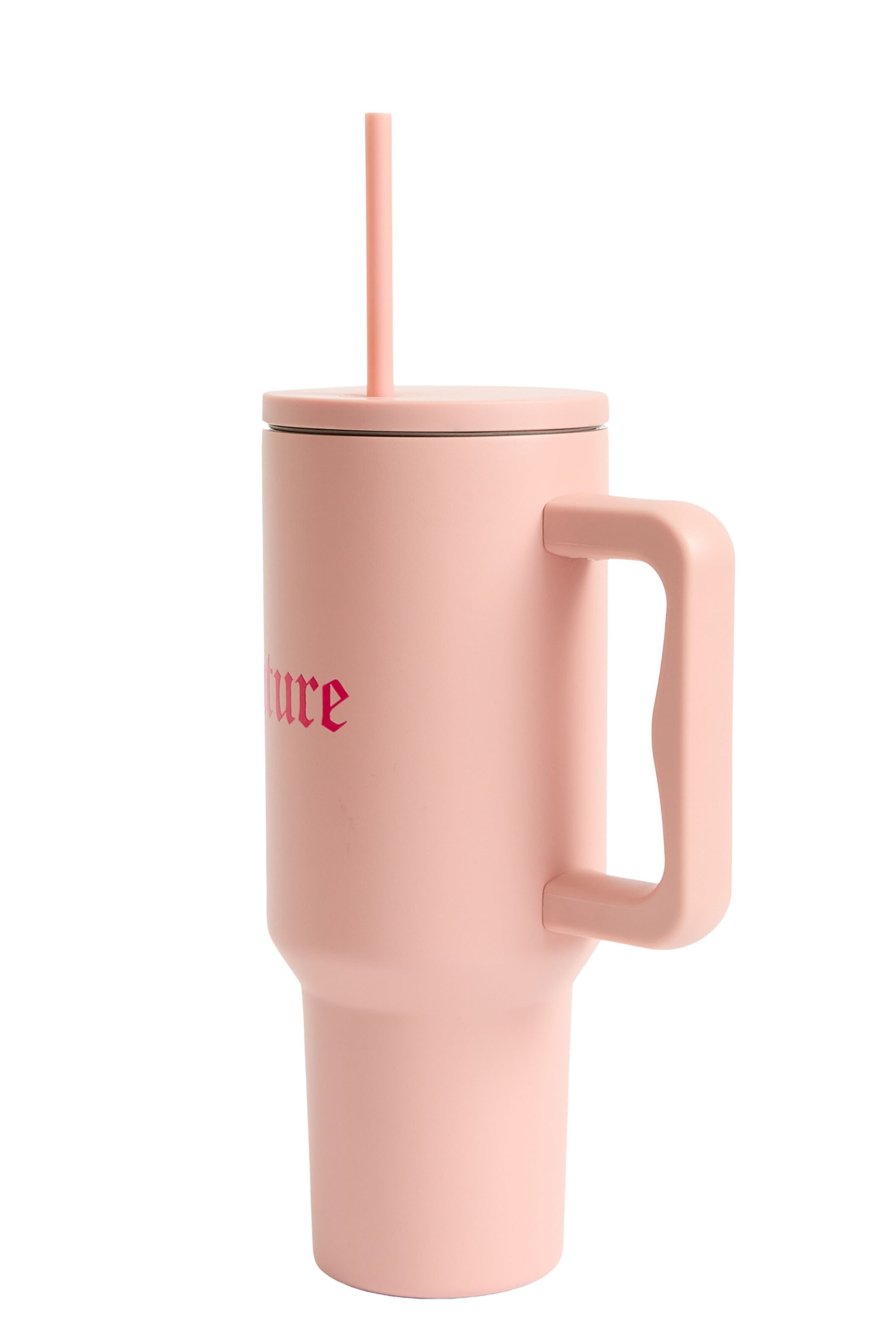 Juicy Couture Isoliergefäß ' STEEL TUMBLER WITH STRAW ' in Pink
