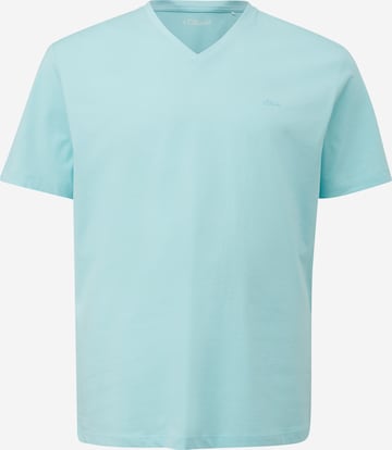 s.Oliver Men Big Sizes Shirt in Blue: front