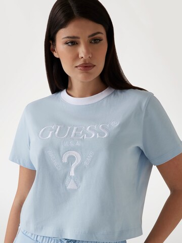 GUESS T-Shirt 'Boxy' in Blau
