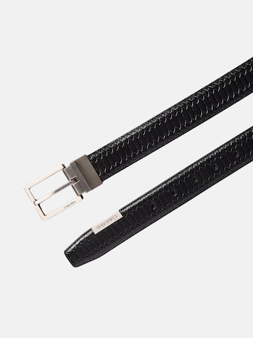 Cintura 'SQUARE BUCKLE SNAKE 32MM' di Calvin Klein in nero