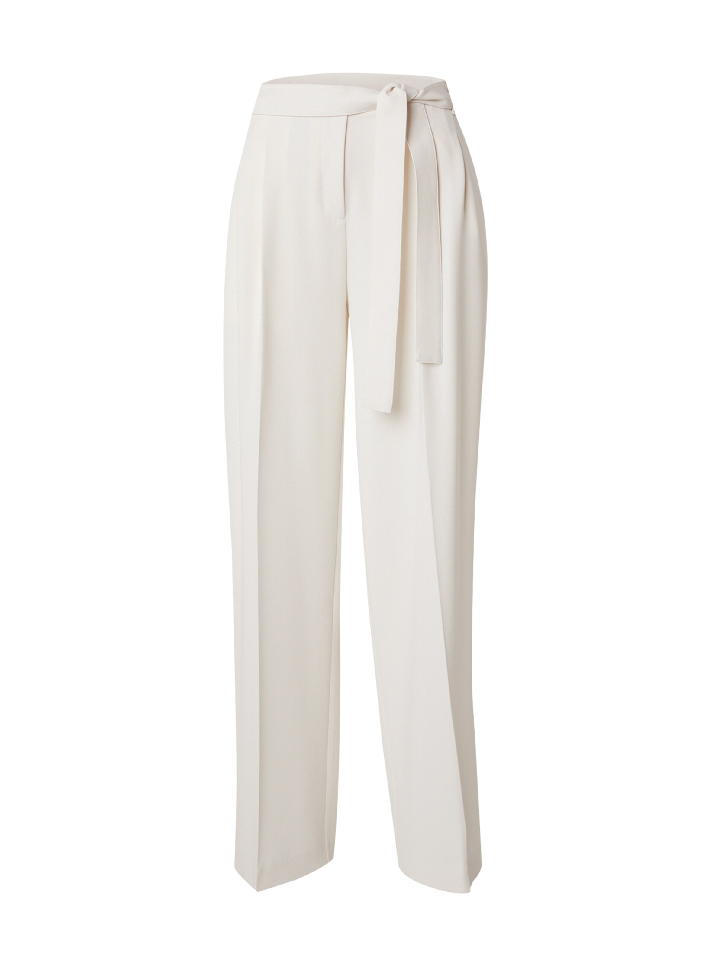 BOSS Zvonové kalhoty Kalhoty se sklady v pase 'Tapiana' – bílá: přední strana