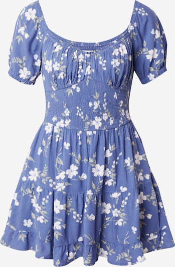 HOLLISTER Ljetna haljina u mornarsko plava / kaki / bijela, Pregled proizvoda