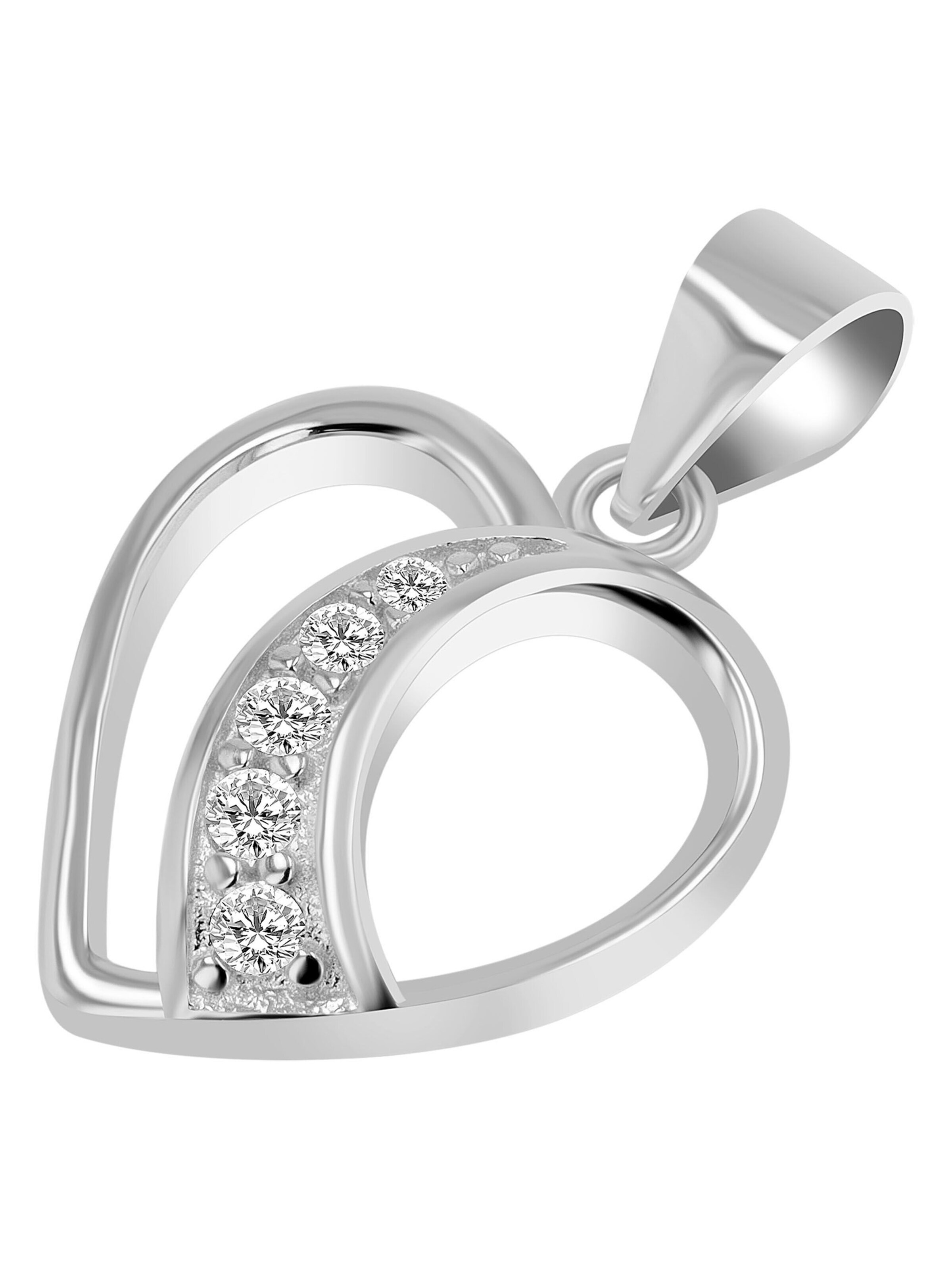 Akzent Pendant '"Nalani" aus 925 Sterlingsilber, rhodiniert, langlebig' in Silver: front