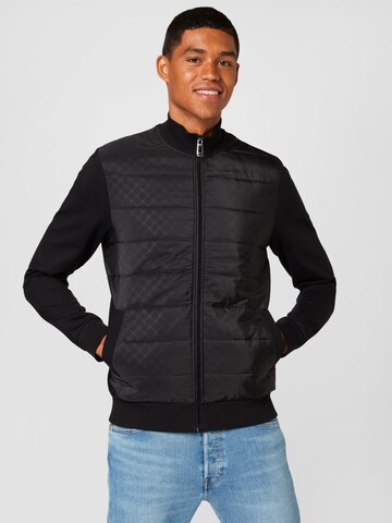 JOOP! Zip-Up Hoodie in Black: front