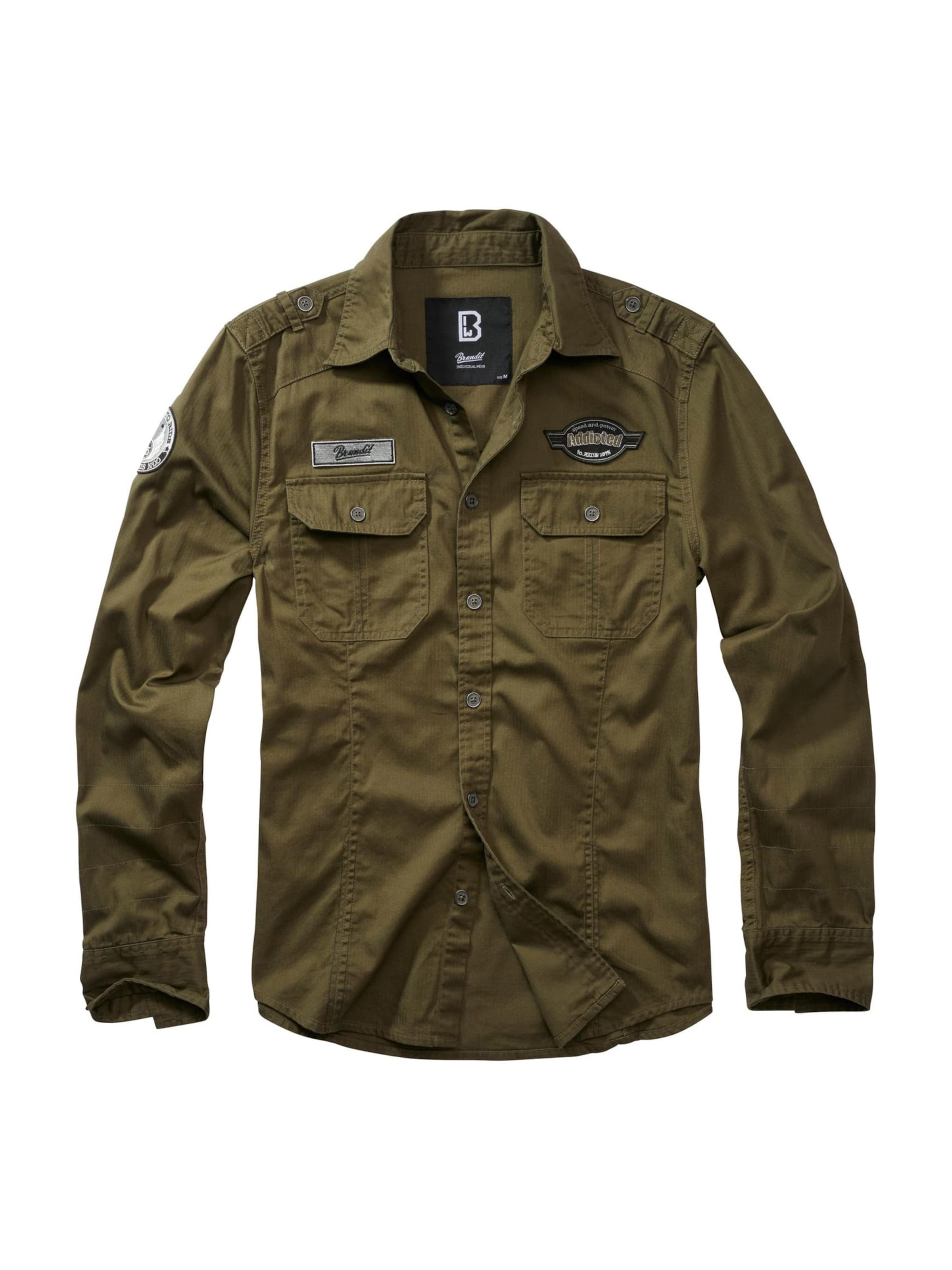 Coupe regular Chemise 'Luis' Brandit en vert : devant