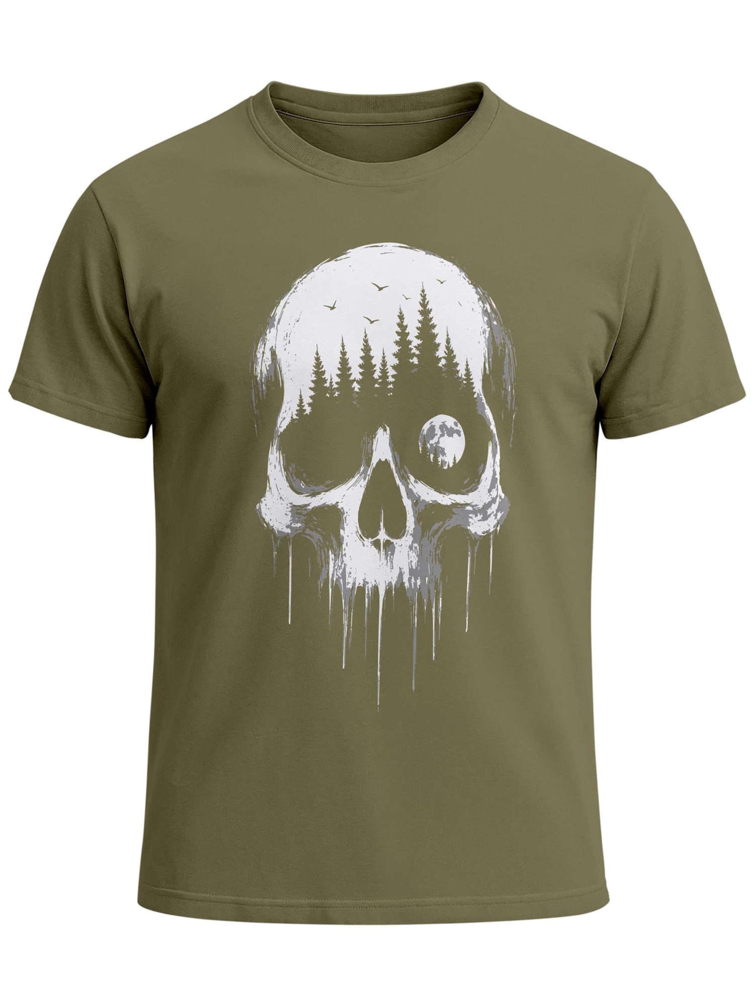 Neverless Shirt 'Skull Hiking' in Green: front