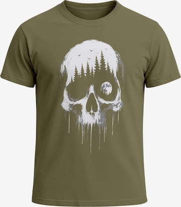 Neverless Shirt 'Skull Hiking' in Green: front