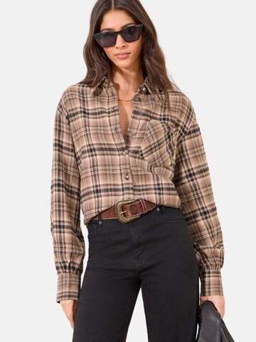 Lipsy Blouse in Brown: front