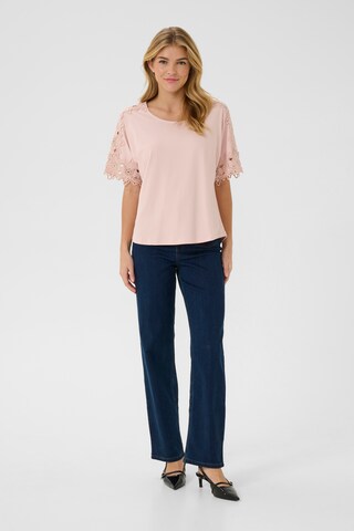 T-shirt 'Livy' Cream en rose