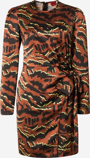 HUGO Robe de cocktail 'Keyata-1' en cognac / pomme / noir, Vue avec produit