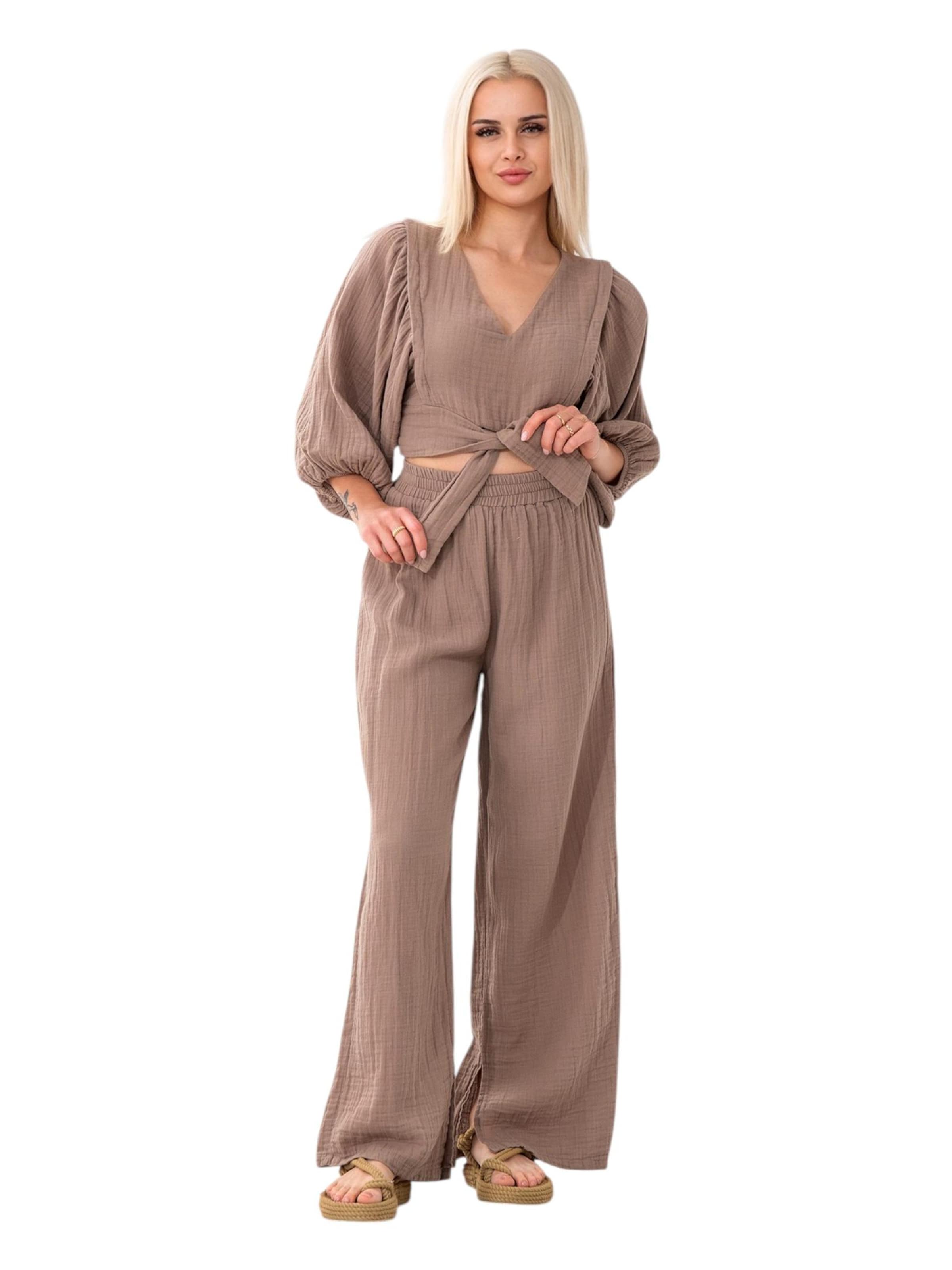 WENOR - Traje para estar en casa 'FLOWSET' en beige