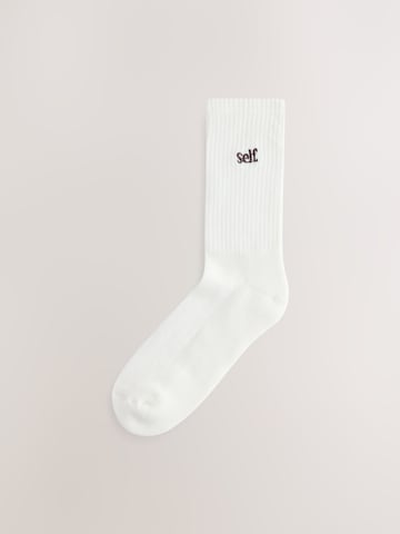 self. Socks in White