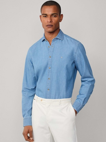 Hackett London Regular Fit Hemd in Blau: Vorderseite
