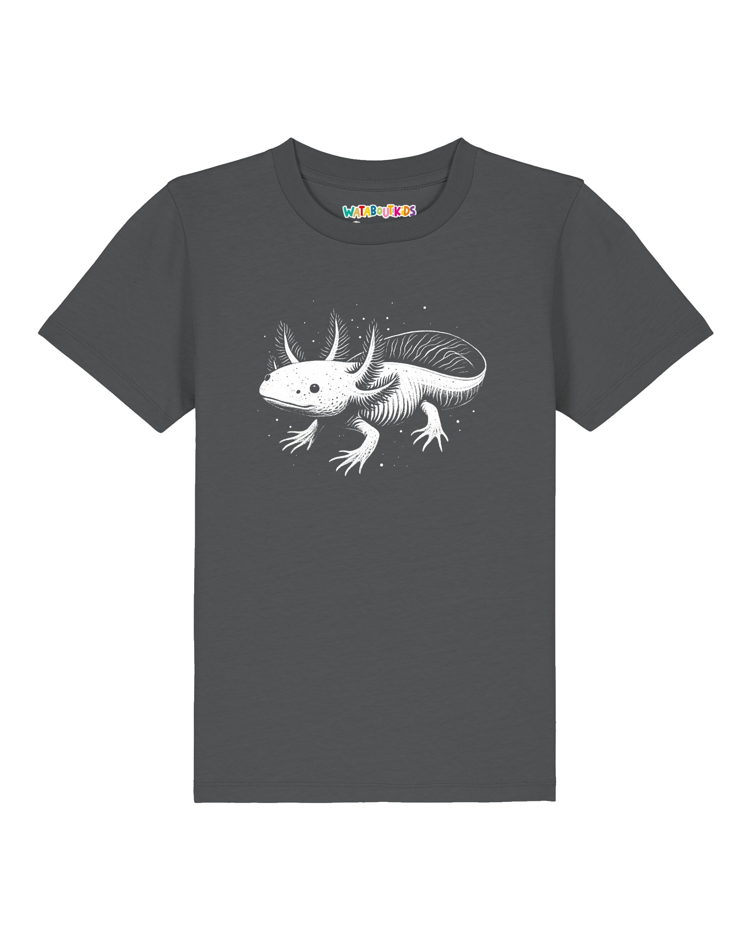 watabout.kids Shirt 'Axolotl' in Grey: front