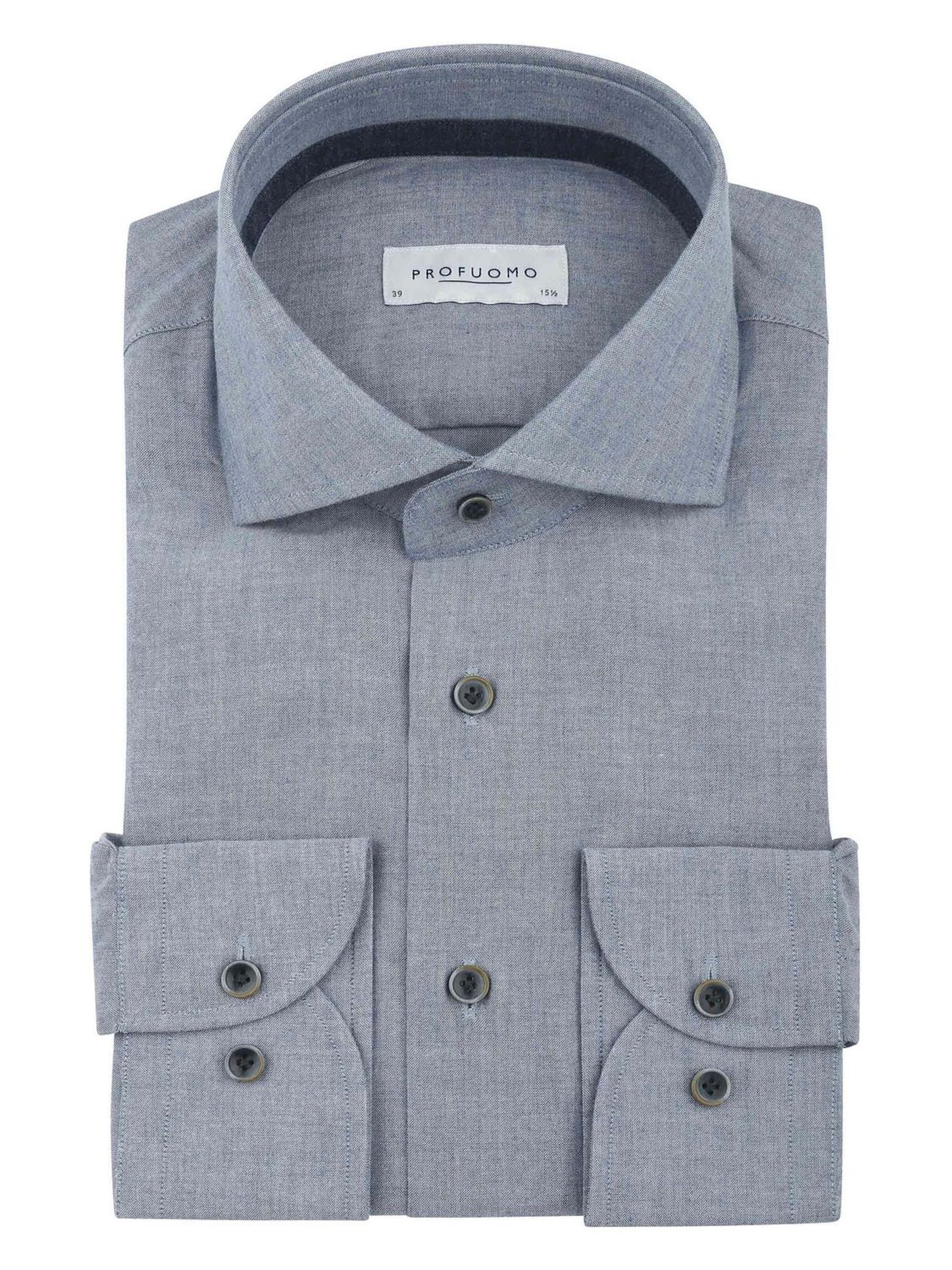 Profuomo Slim fit Button Up Shirt in Blue: front