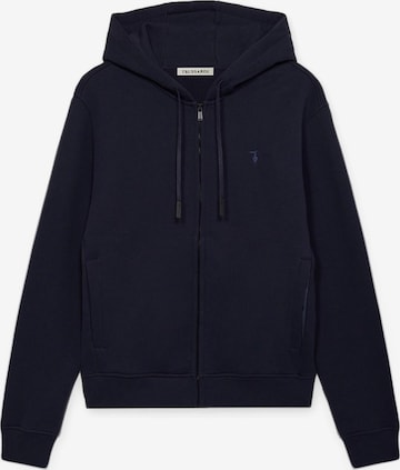 Trussardi - Sudadera con cremallera en azul: frente