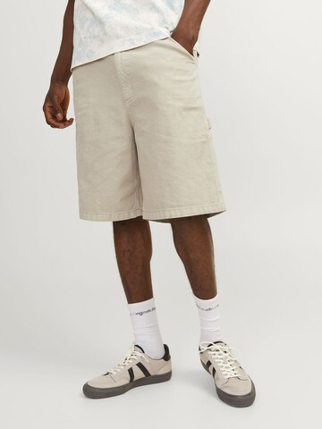 JACK & JONES Wide Leg Cargobukser i beige: forside