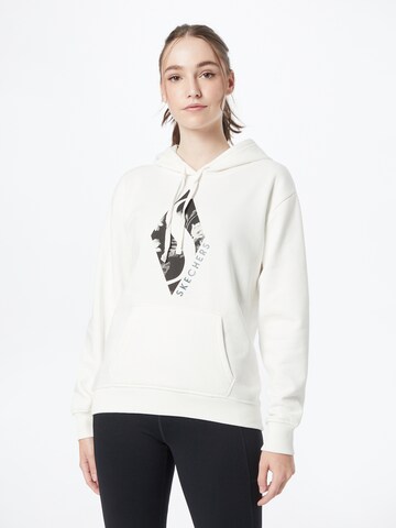 SKECHERS Sport sweatshirt i vit: framsida