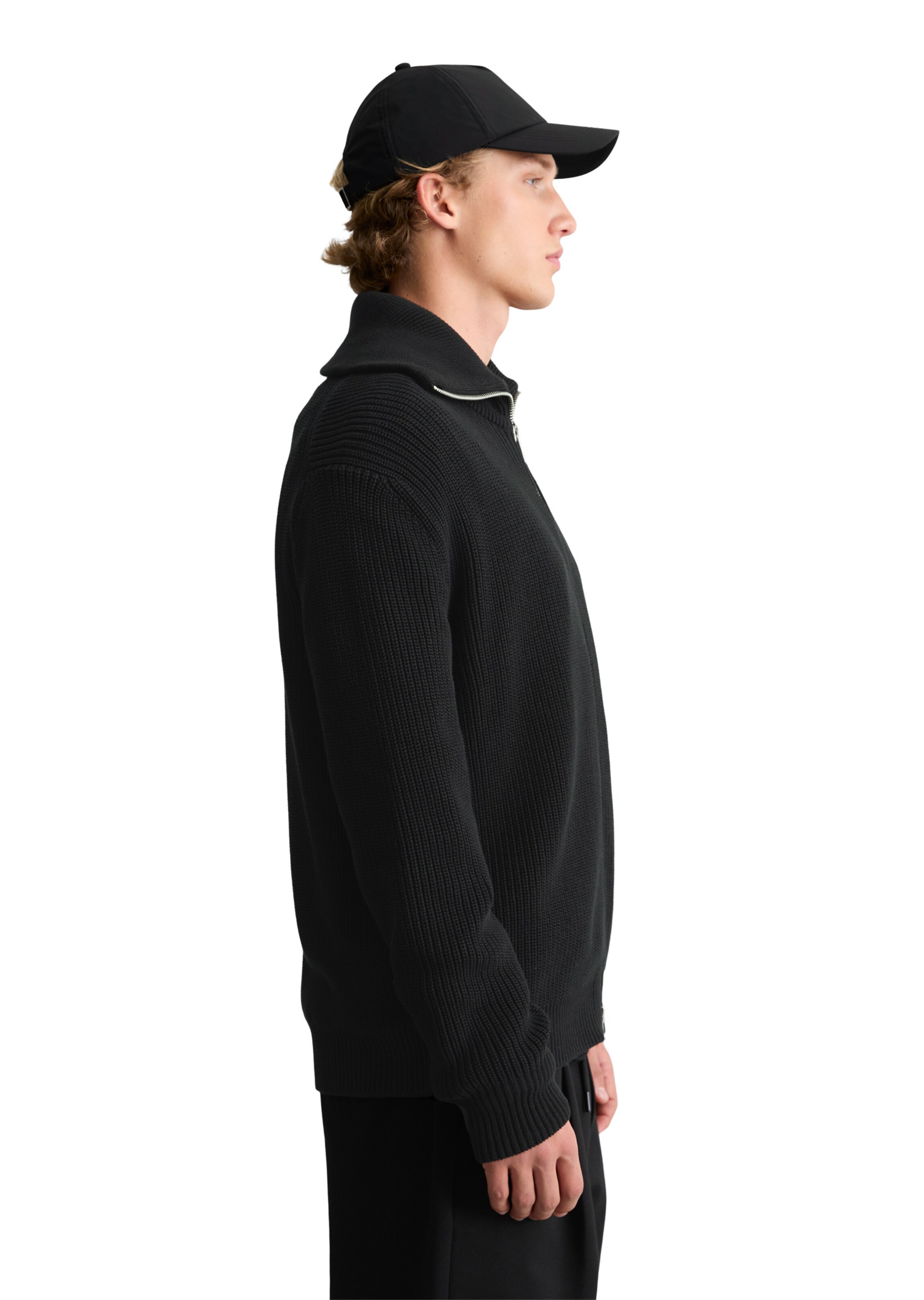 Vestes en maille Marc O'Polo DENIM en noir : sur le côté