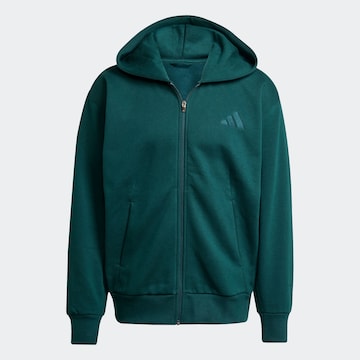 ADIDAS SPORTSWEAR Athletic Zip-Up Hoodie in Green: front