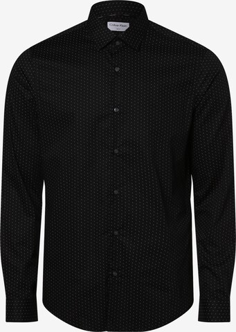 Calvin Klein Slim fit Business Shirt in Black: front