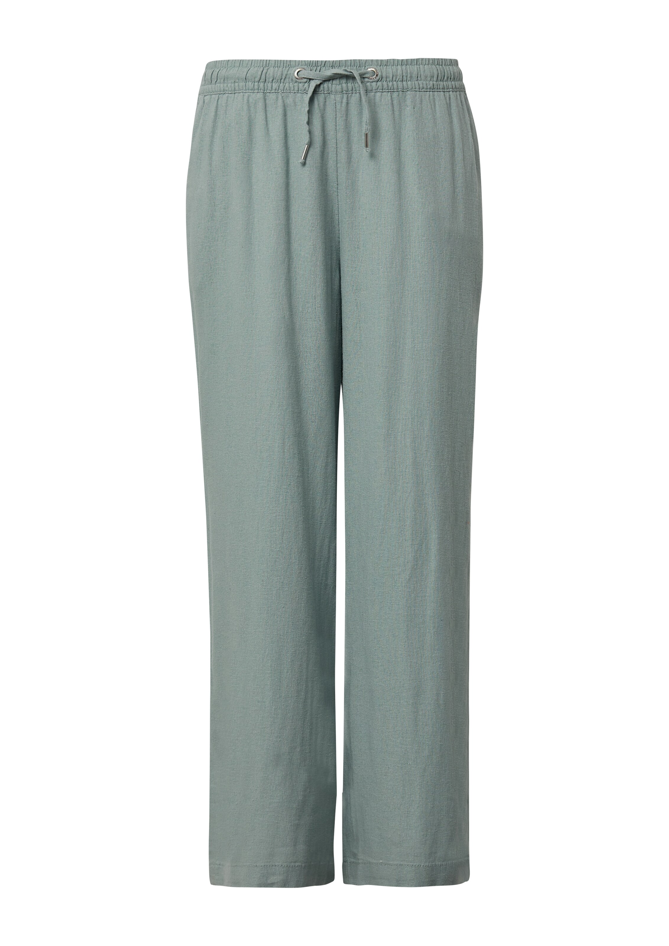 QS Wide leg Broek in Groen: voorkant
