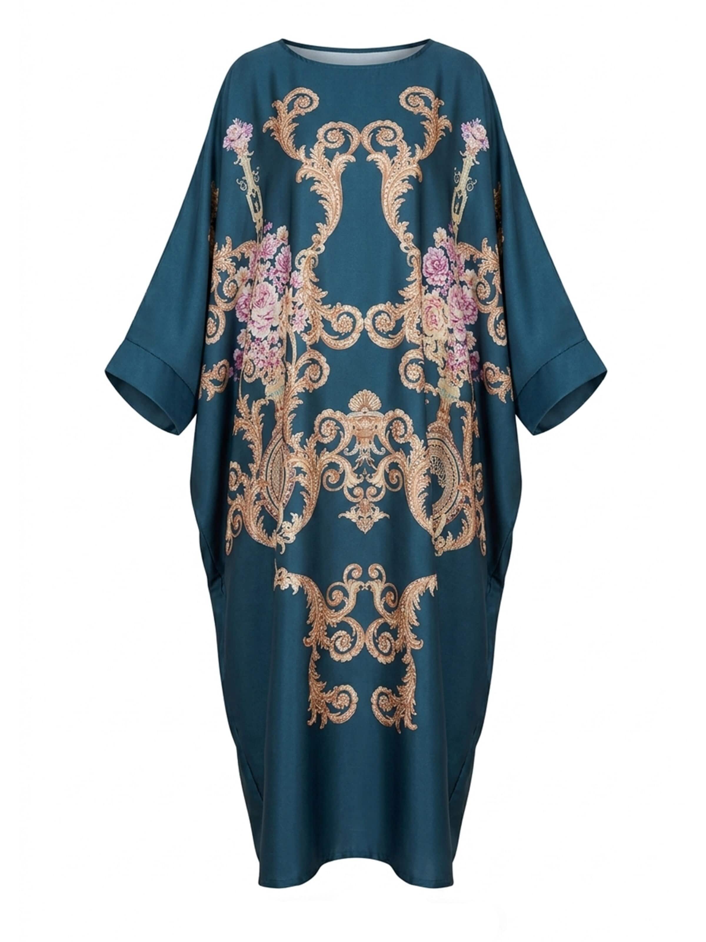 Vivi Idee Dressing Gown 'Kaftan' in Blue: front