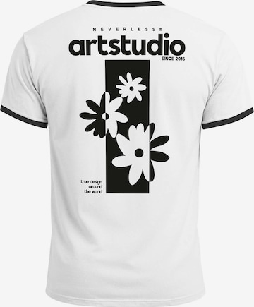 Neverless Shirt 'Artstudio Flowers' in Weiß: Vorderseite