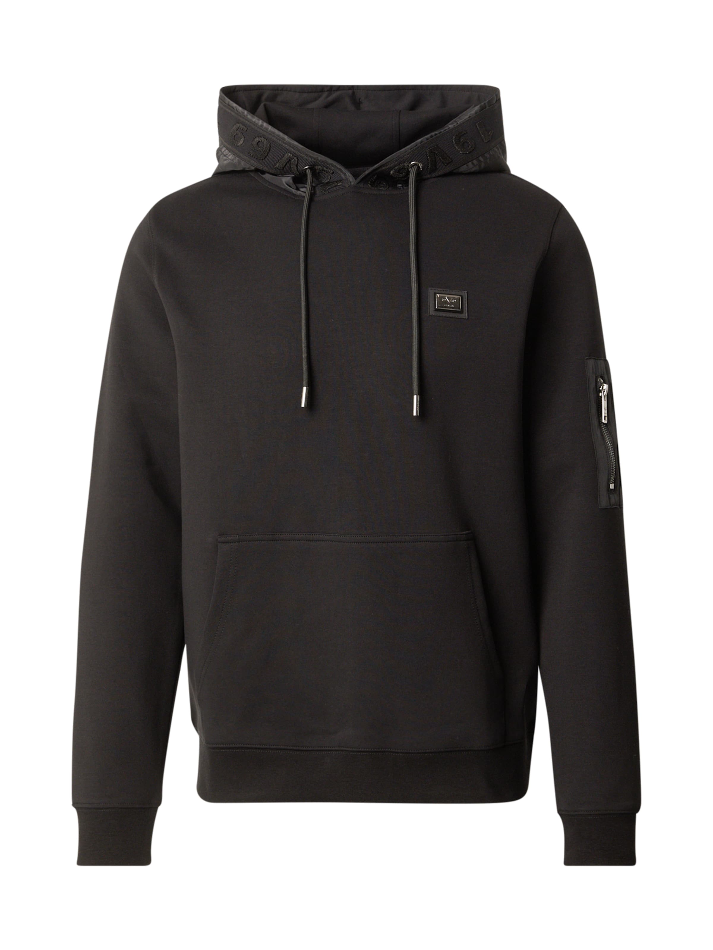 Felpa 'Pietro' di 19V69 ITALIA in nero: frontale